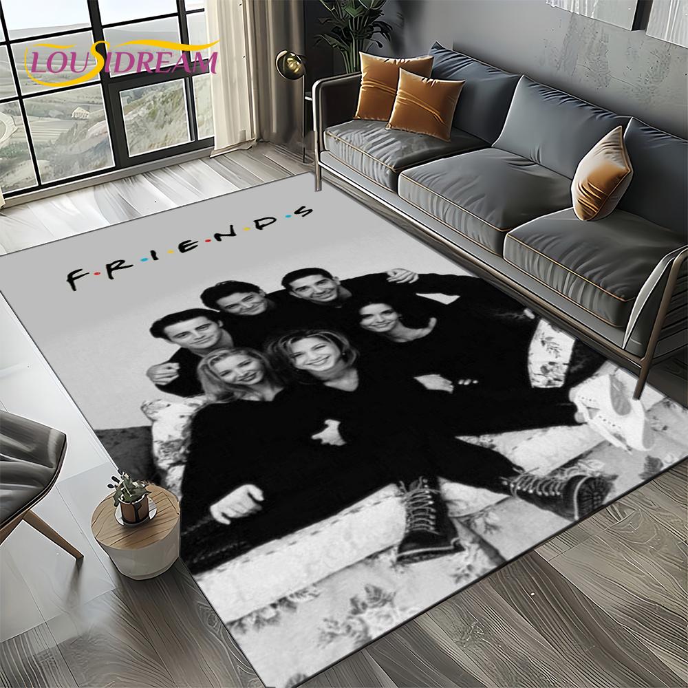 Tappeto Central Perk Friends TV Show per Soggiorno Camera da Letto Casa Decorazione Divano, Tappeto per Area Giochi Bambini Tappetino Antiscivolo Regalo