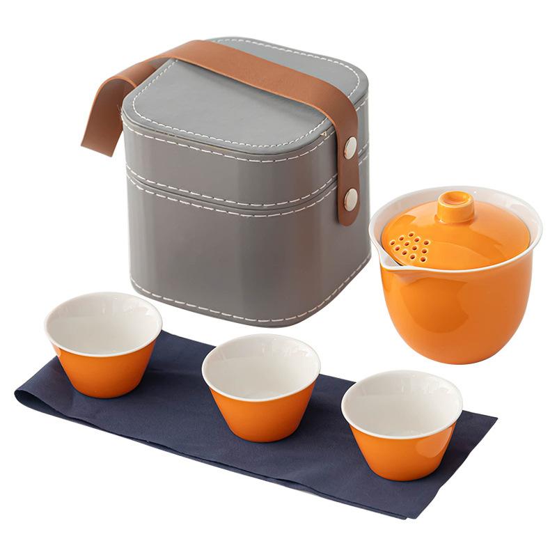 

Набор для чая в путешествии Suya Портативный набор для чая для улицы Чашка Куайке Один чайник Три чашки Деловые подарки