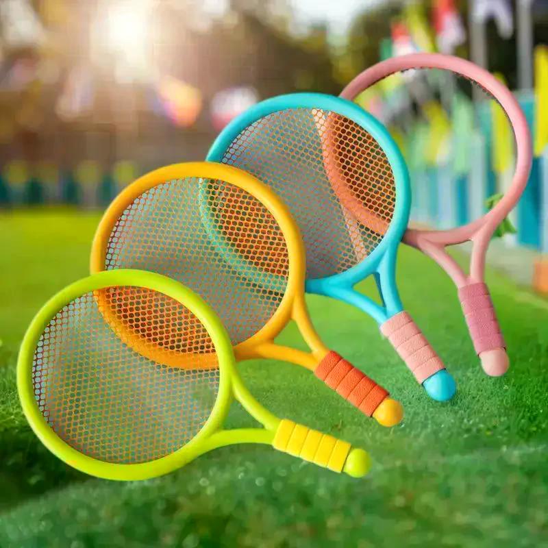 1 SetLightweight Children Tennis Badminton Tennis Racquets Kids Badminton Rackets Kit Parent Child Interactive Toys For Children
