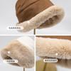 Winter Plush Hat Women's Plush Thickened Lamb Wool Bucket Hat Warm Ear Protection Cold Basin Hat Mongolia Hat