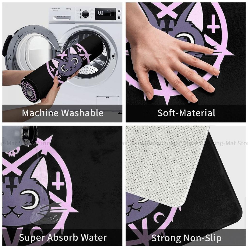 Goth Subculture Rock Romance Absorbent Bathroom Bedroom Door Rug Kitchen Balcony Living Room Entrance Carpet Home Decoration