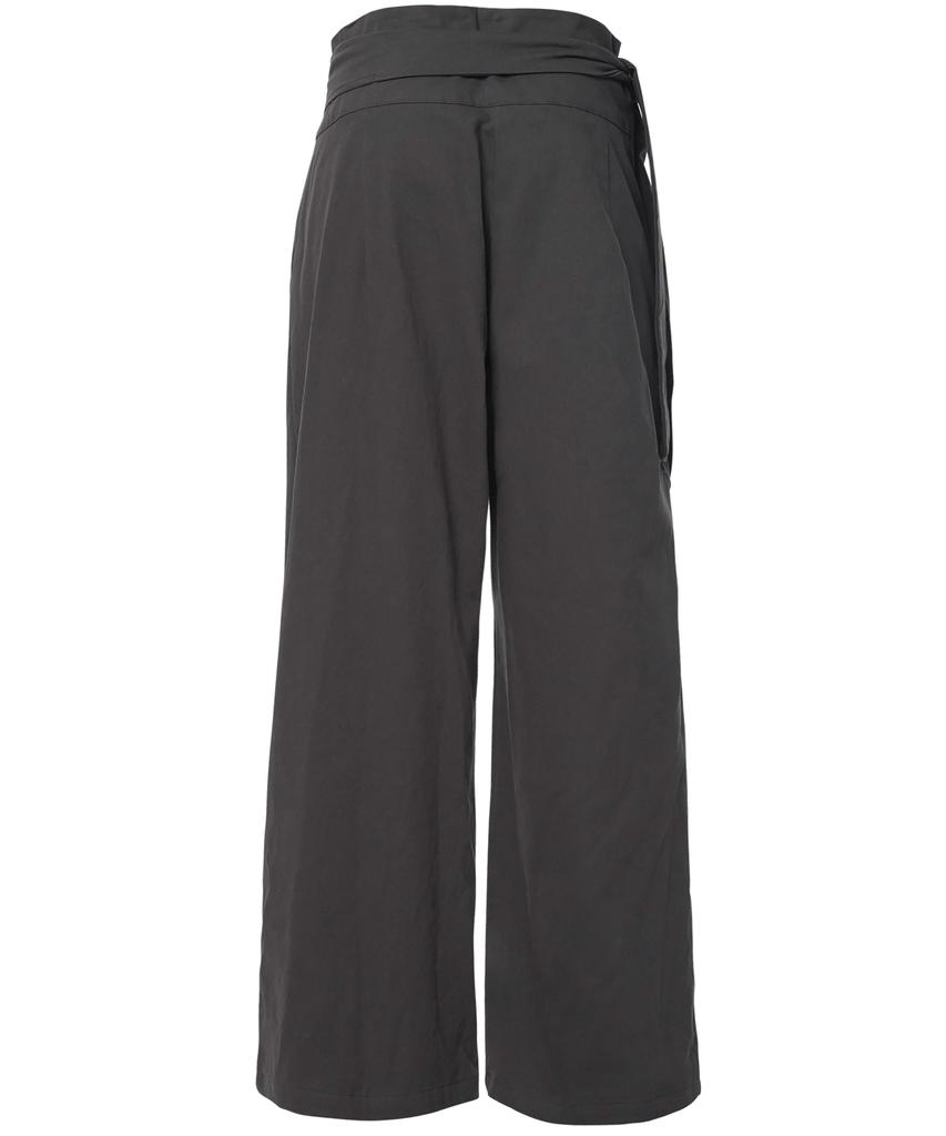 Peulleeoeob Layered Wrap Trousers (Fl-255_Charcoal)