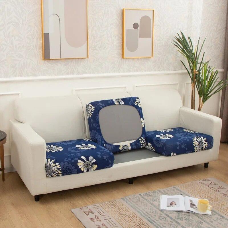 1/2/3/4 Seater Sofa Seat Cushion Cover for Living Room Pets Kids Furniture Printing Stretch Washable Removable Chair Seat Cover