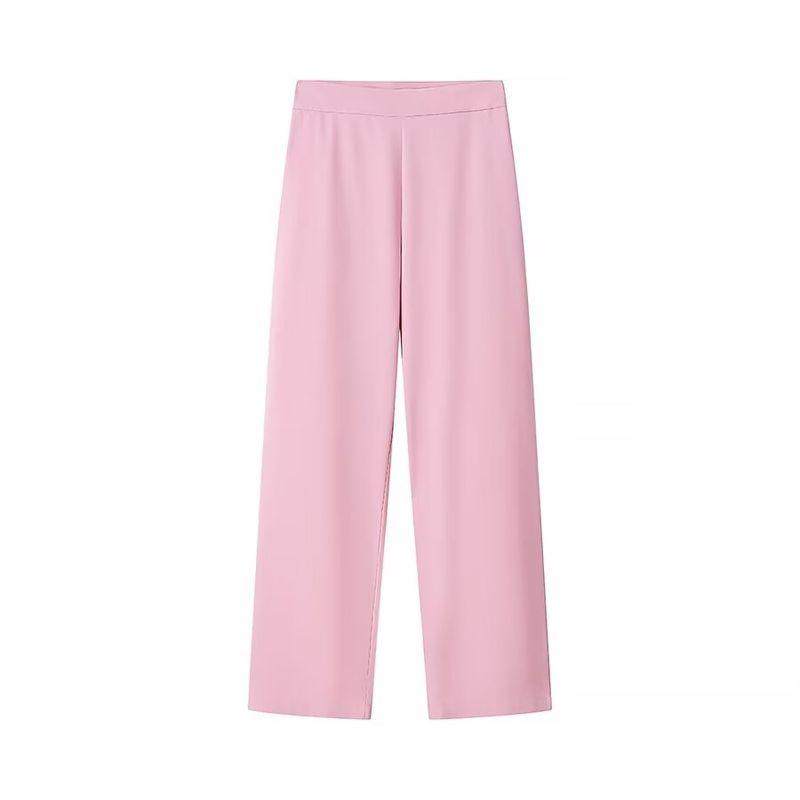 

Kaslead New Arrival Women s Clothing Fashion Style Fashion Minimalist Tuxedo Collar Suit Coat & Trousers Suit Pink pants L