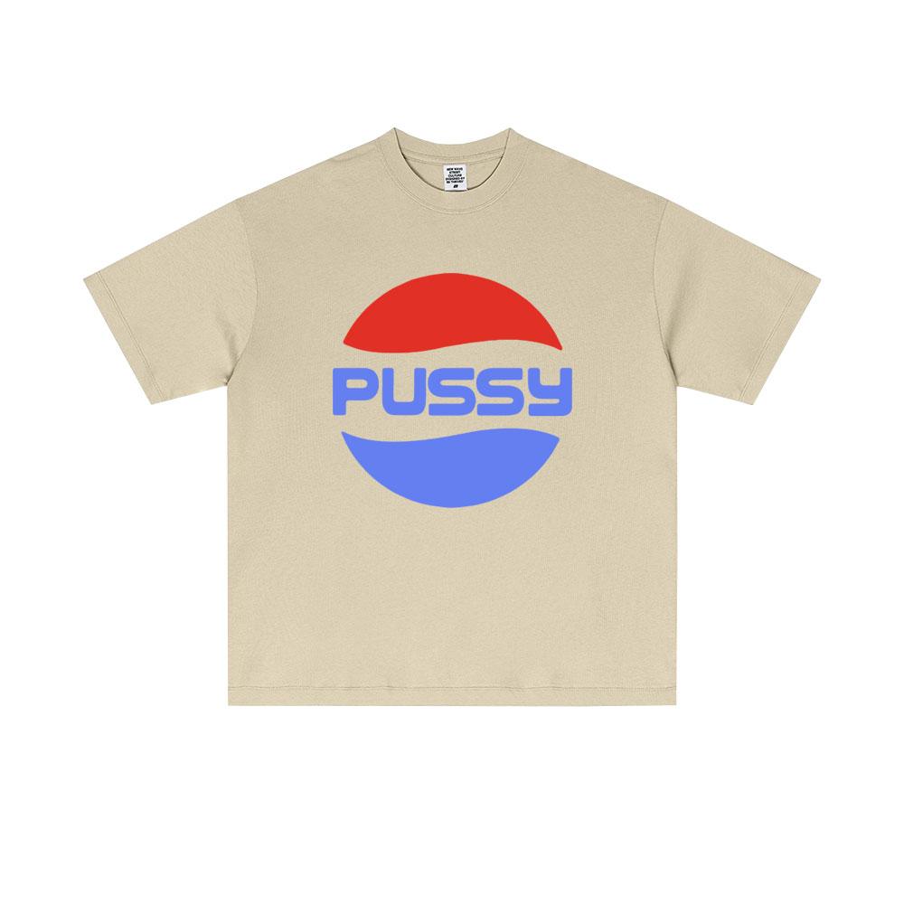 2025 Summer Funny Pussy Meme Graphic Unisex Women Casual Loose Tshirt Unisex High Quality Soft 100 Pure Cotton Printed Tshirt