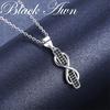 BLAKC AWN Infinity Lucky Bow Kettingen Hangers Sieraden Zwart Wit Steen Sieraden Voor Vrouwen