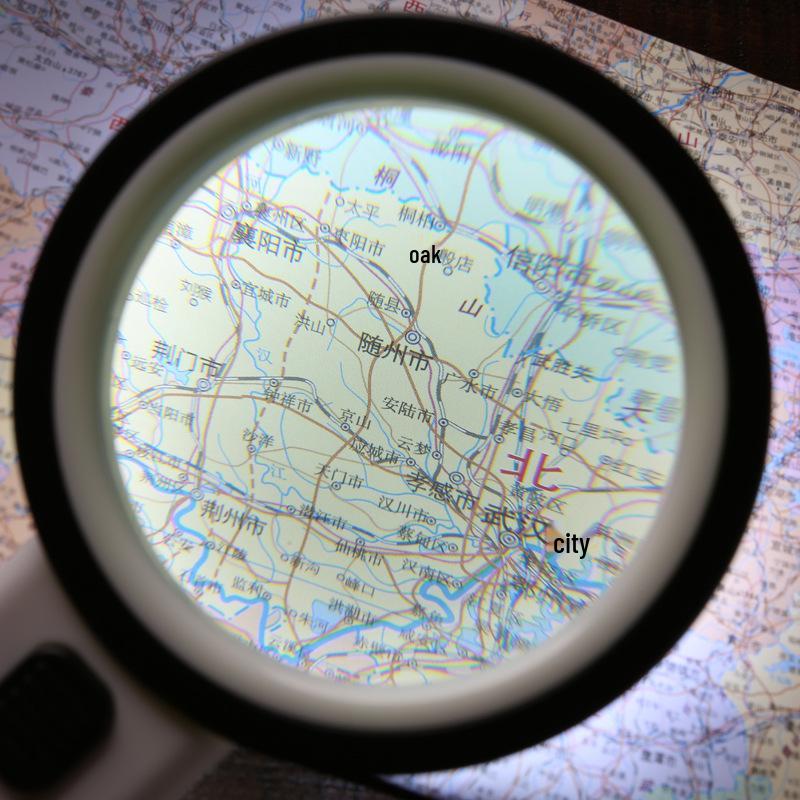 30x Handheld Magnifying Glass with 12 LED Lights for Elderly Reading