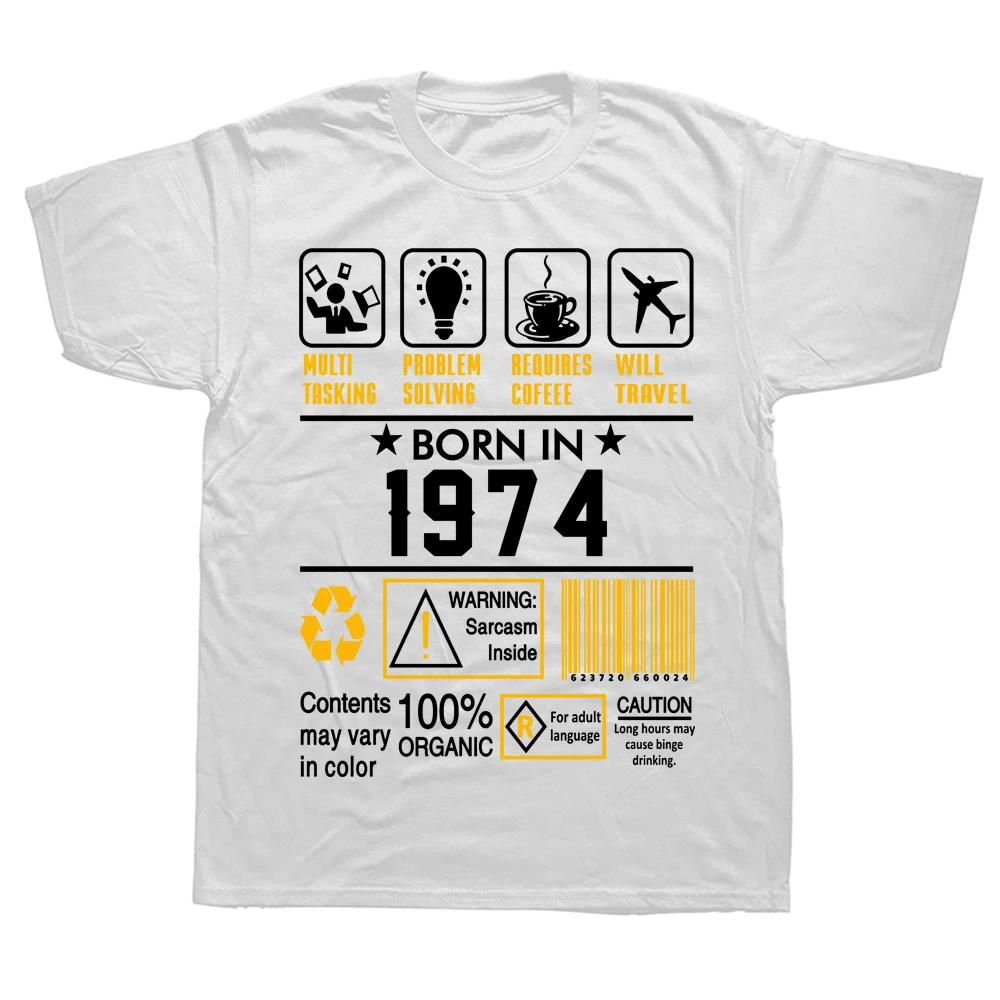 Novelty Awesome Born In 1974 -1976 Graphic Streetwear Short Sleeve Birthday Gifts Summer Style T-shirt Mens Clothing
