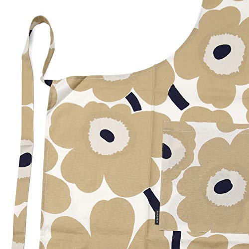 Marimekko Pieni Unikko Apron, Off-White, Beige, and Dark Blue, 069907, Size 185, 83.5cm [Parallel Import]
