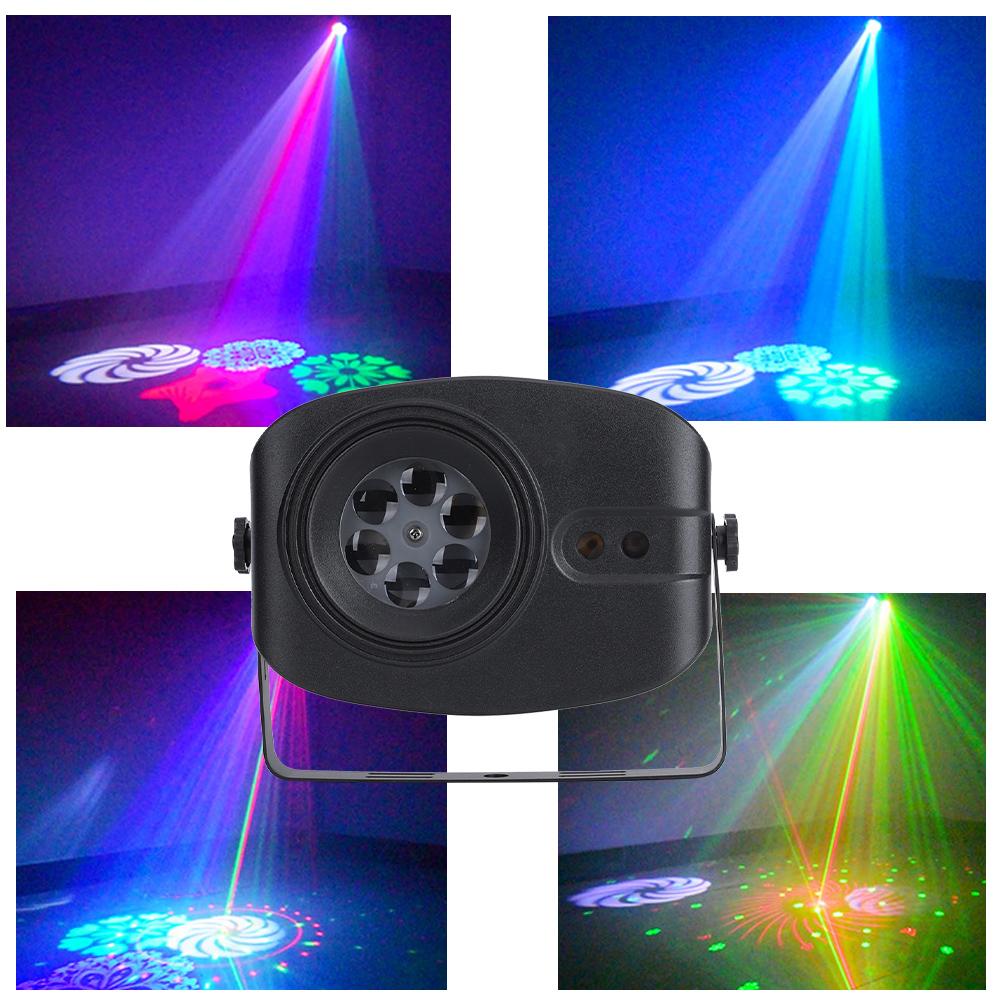 Clear Patterned Projection Light Colorful Rotating Voice Control Stage Light