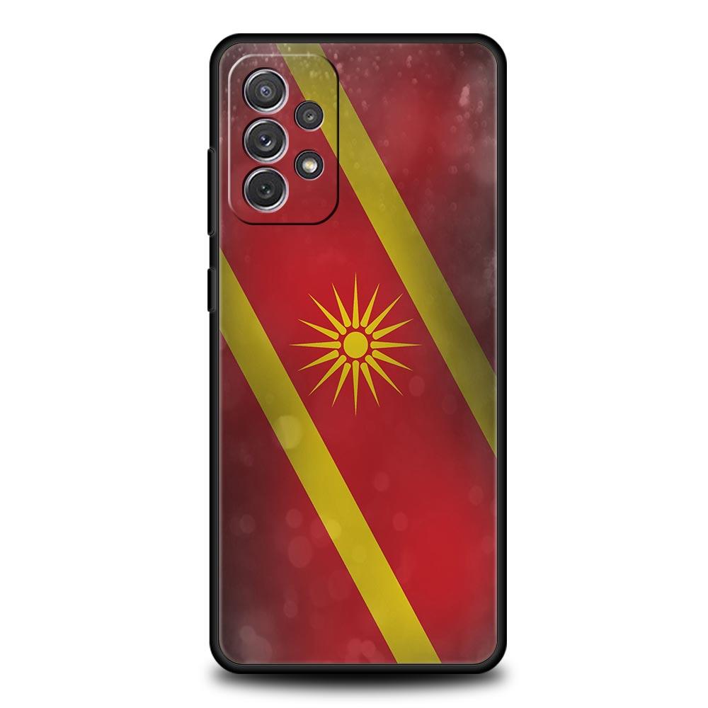 

Macedonia Flag Phone Case for Samsung Galaxy A17 A13 A15 A25 A35 A51 A55 A71 A21S A11 A31 A41 A23 A53 A73 A32 5G A03S A05s Cover Samsung A52 5G