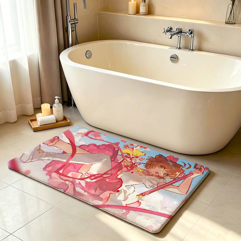 Anime-C-cardcaptor-Sakura-S Kawaii Carpet Bathroom Anti-slip Mat Door Mat Home Decoration Mat Entrance DoorMat Scratch-resistant