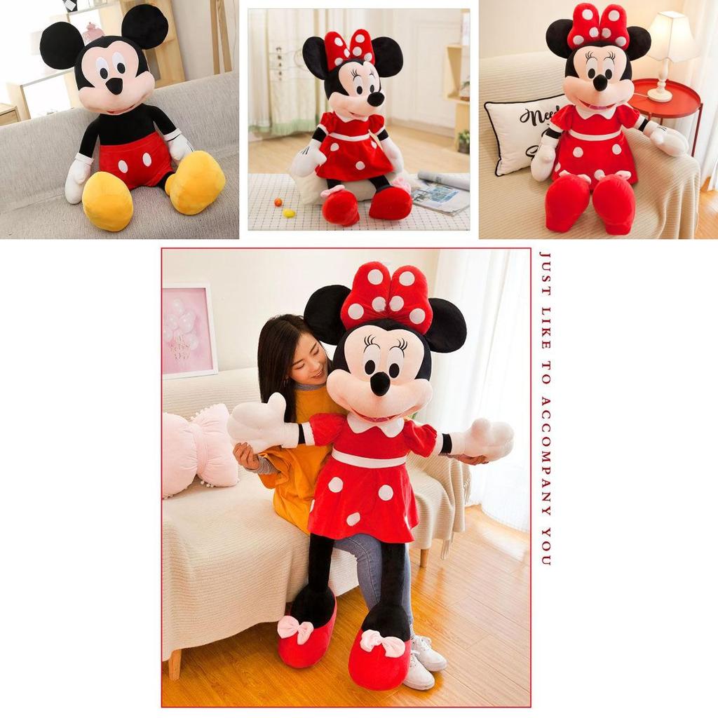 Adorable Mickey Mouse And Minnie Plush Dolls Perfect For Kids Birthday Celebrations