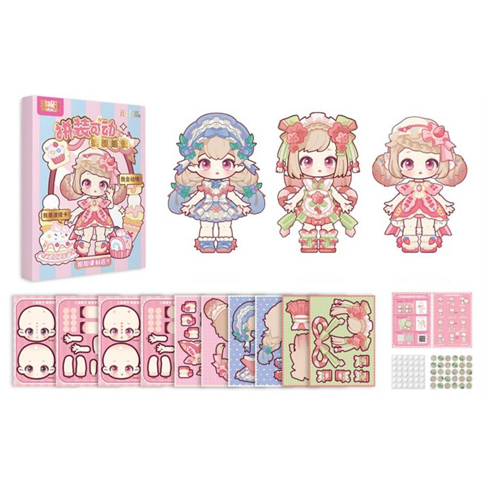 3D Design DIY Change Clothes Toys Kit Multicolor Removable Paper Puppet Parent-child