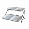 Lidded Food Serving Station Transparent Lids 2-Tier Buffet Serving Stand Rectangular Food Display Stand Particles-Resistant Lids