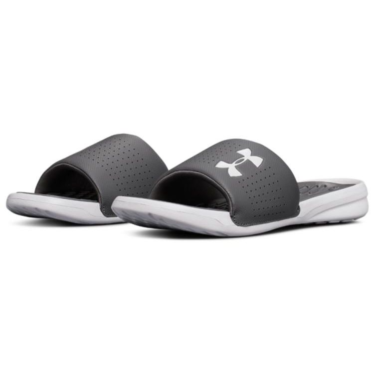 Under Armour Playmaker Fixed Strap Leather Non-Slip Durable Sports Sandals Women Sandals Black 3000061-101