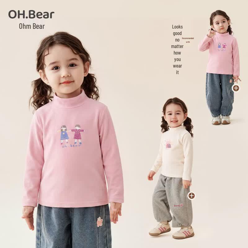 Ohm Bear Girls' Autumn Long-Sleeve T-Shirt