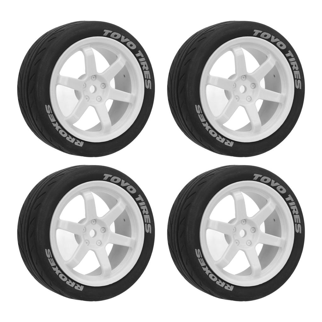 4Pcs 1Celsius10 RC Tires Plastic Rubber Smoothly   Strong Cushioning RC Wheels Replacement for    01  02