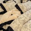 Französischer Cord Bett Vier-Teile-Set Verdickte Milch Korallenfleece Bettbezug Bettlaken Drei-Teile-Set