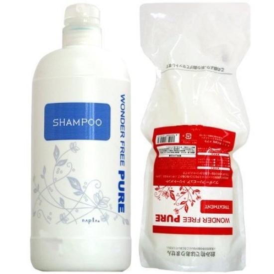 

2-piece set Napla Wonder Free Pure Shampoo 1000ml + Treatment 1000g Refill