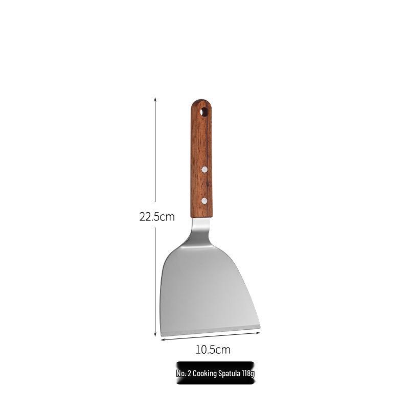 Stainless Steel Wood Handle Multi-Use Cooking Spatula: Teppanyaki, Griddle, Slotted, Steak, Triangle, Pizza, Cake, Pancake Spatula