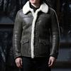 Casual Large Button Lapel Sheepskin Fur Integrated Leather Jacket Men's Push Crack Fur Jacket