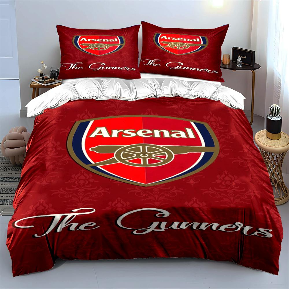 Arsenal Logo Red Bedding Set Bedding Duvet Cover Set Duvet Cover Pillowcases Home Decor (1 * Duvet Cover 2 * Pillowcases, Without Duvet Insert)