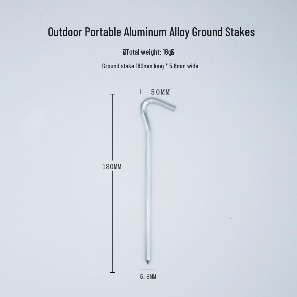 18cm 6061 Aluminum Alloy Tent Stakes - Hexagonal 7-Shaped Design for Camping