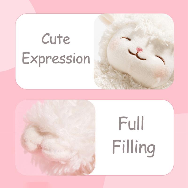 Lamb Plush Doll Kawaii Sweet White Pink Sheep Hold Tulip Flower Soft Stuffed Animal Doll Sheep Wuggy Cartoon Plushie Toy