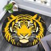 Golden Tiger Round Area Rug,Carpet Rug for Living Room Bedroom Sofa Playroom Decor,Non-slip Floor Mat