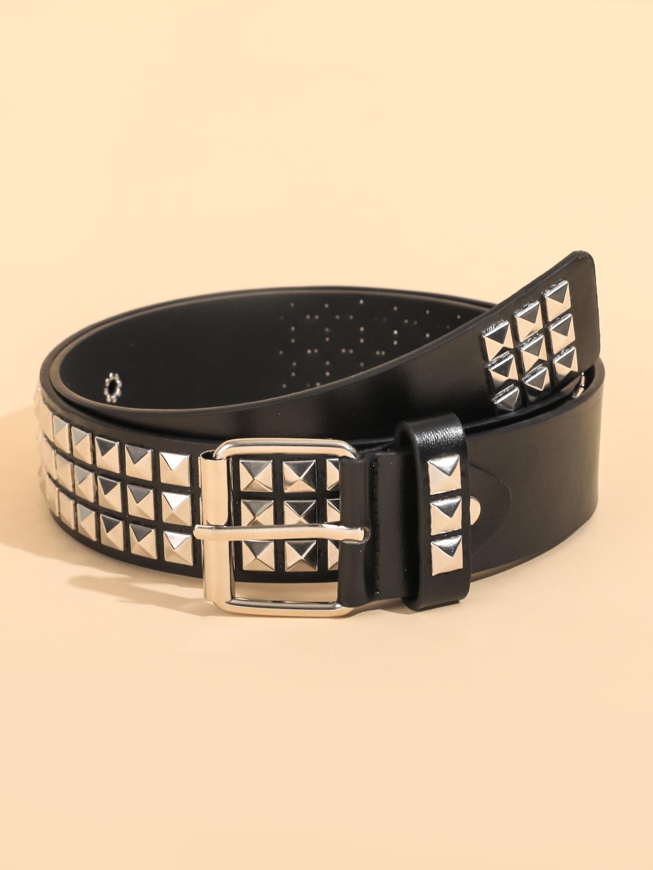 

Ремень с заклепками, модный, универсальный, в стиле панк, трендовый пояс-пуля, женский, индивидуальный, декоративный, трендовый пояс 105cm