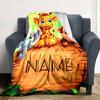 Cute Animal Jungle Scene Home Customize Your Name Blankets Soft And Cozy With Lightweight Design Perfect For Picnics Sofa Office Bed Living Room Ideal