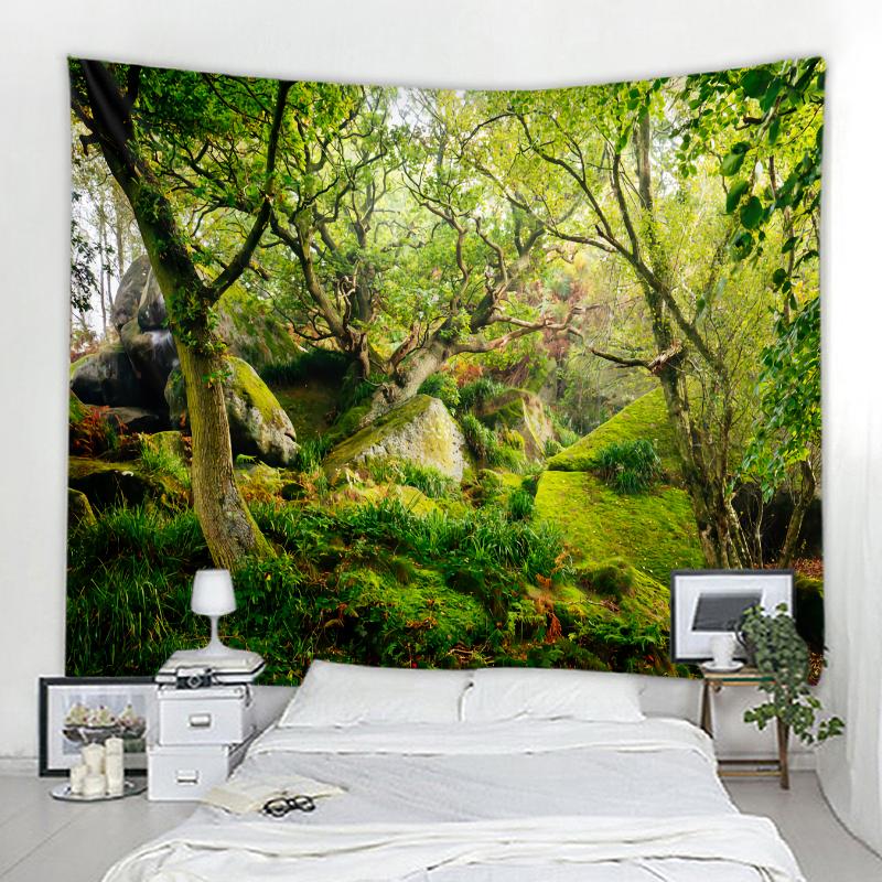 Sunshine Forest Krajina Tapiserie Domov Dekor Tapiserie Fantasy Houbová Krajina Mandala Bohémský Tapiserie Tapiserie