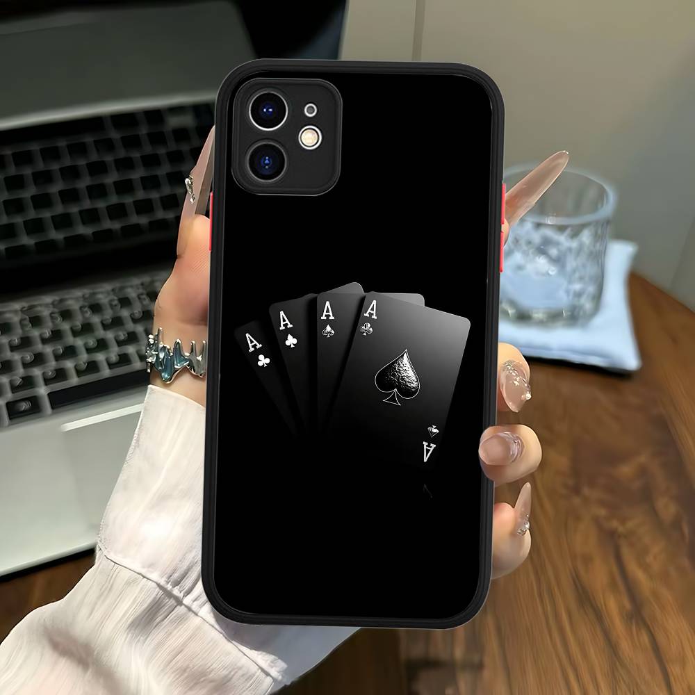 

Poker For iPhone 11 12 13 14 15 16 Pro Max Plus Matte Translucent Phone Cover iphone 13