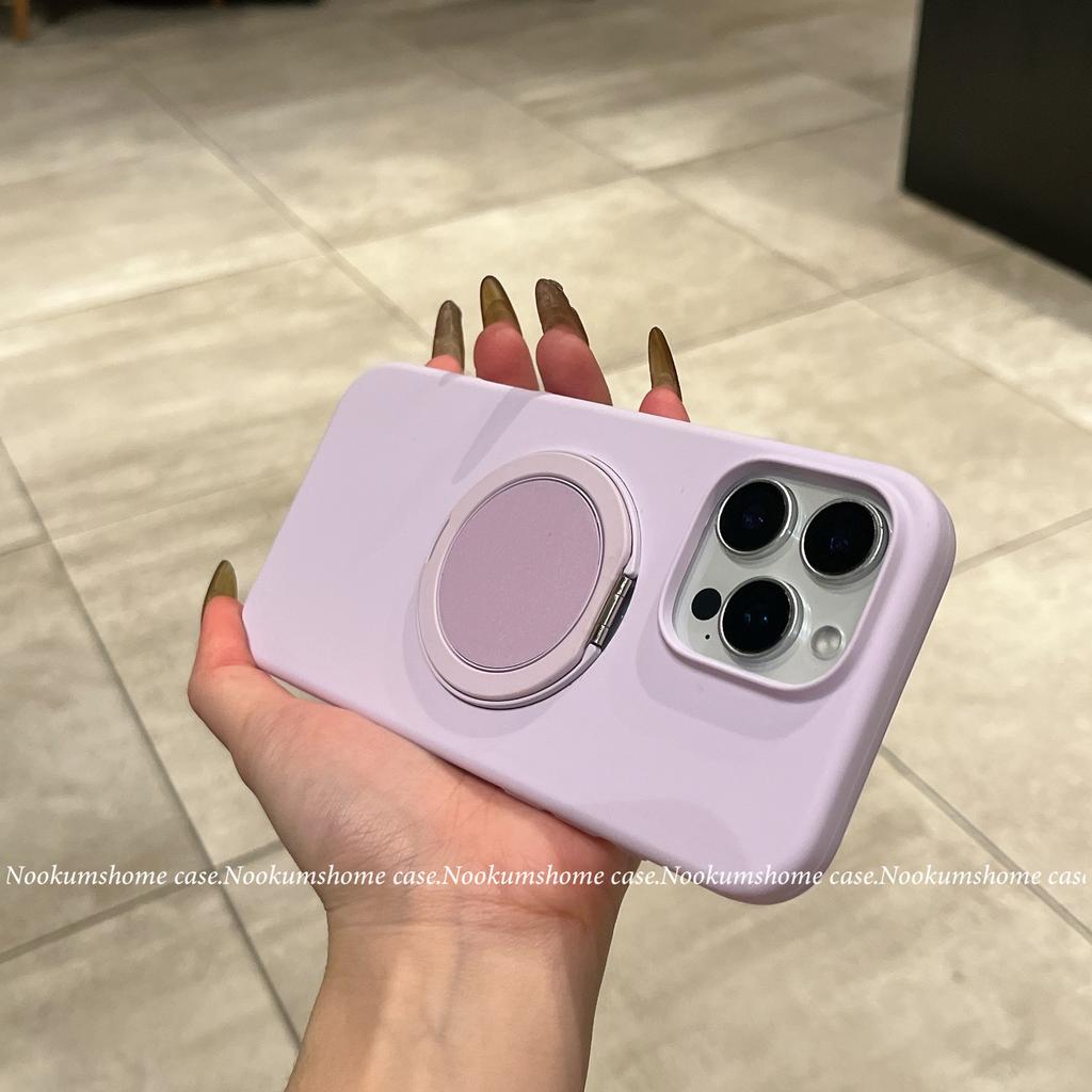 Applicable To IPhone 16 Liquid Silicone Rotating Magnetic Suction Bracket Mobile Phone Case Apple 15 Large Hole Anti Fall Protection Case 14