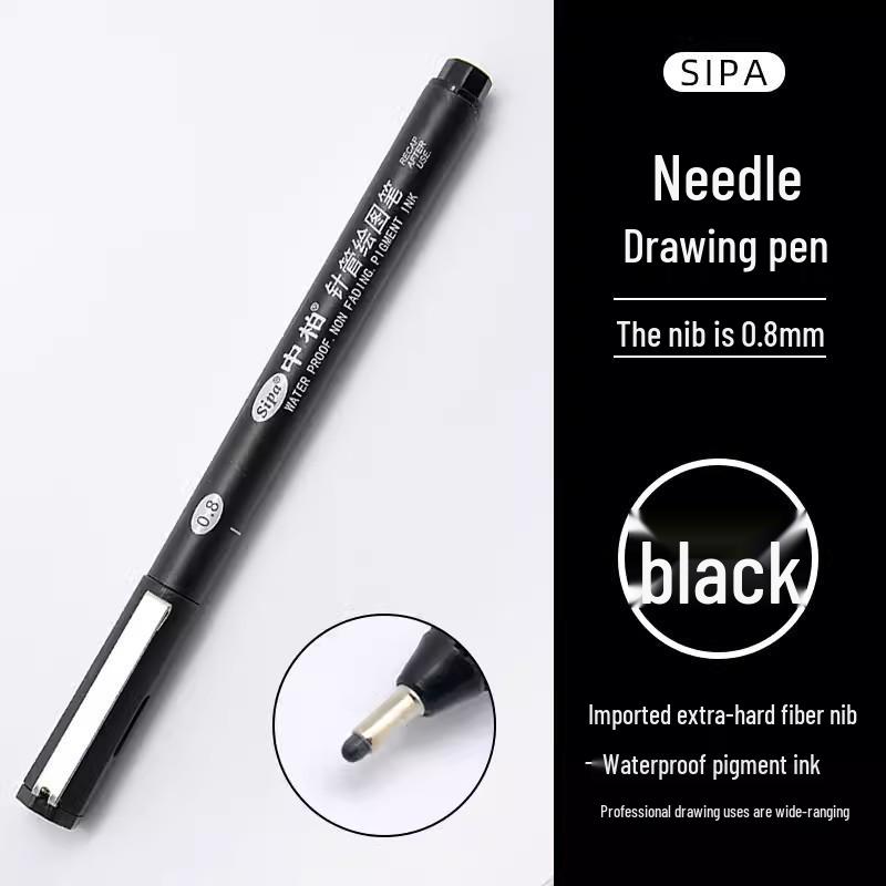 Zhongbai Waterproof Fine Liner Pen Set, 0.05-0.8 mm, for Drawing, Manga, and Hand-Painting.