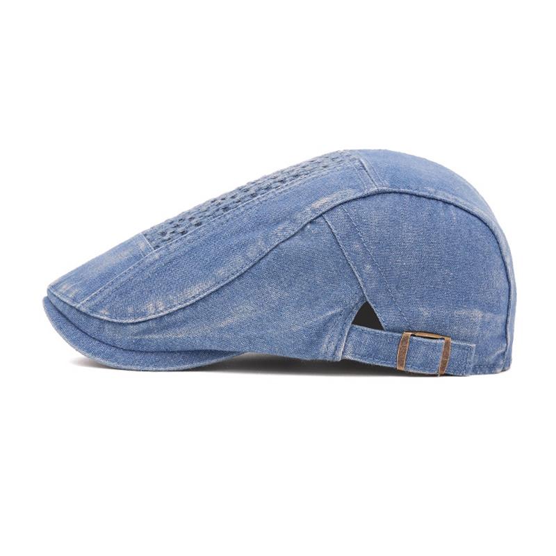Autumn Denim Forward Cap Women's Beret Painter's Cap British Duck Tongue Men Newsboy Cap