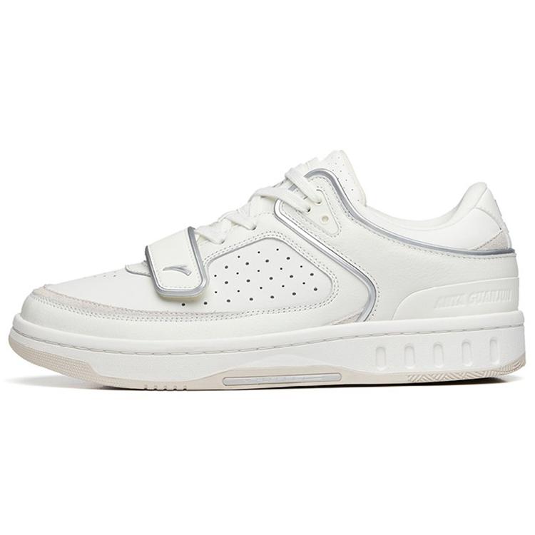 

new Anta Wear Resistant Low Top Skateboard Shoes Men s White Silver 40