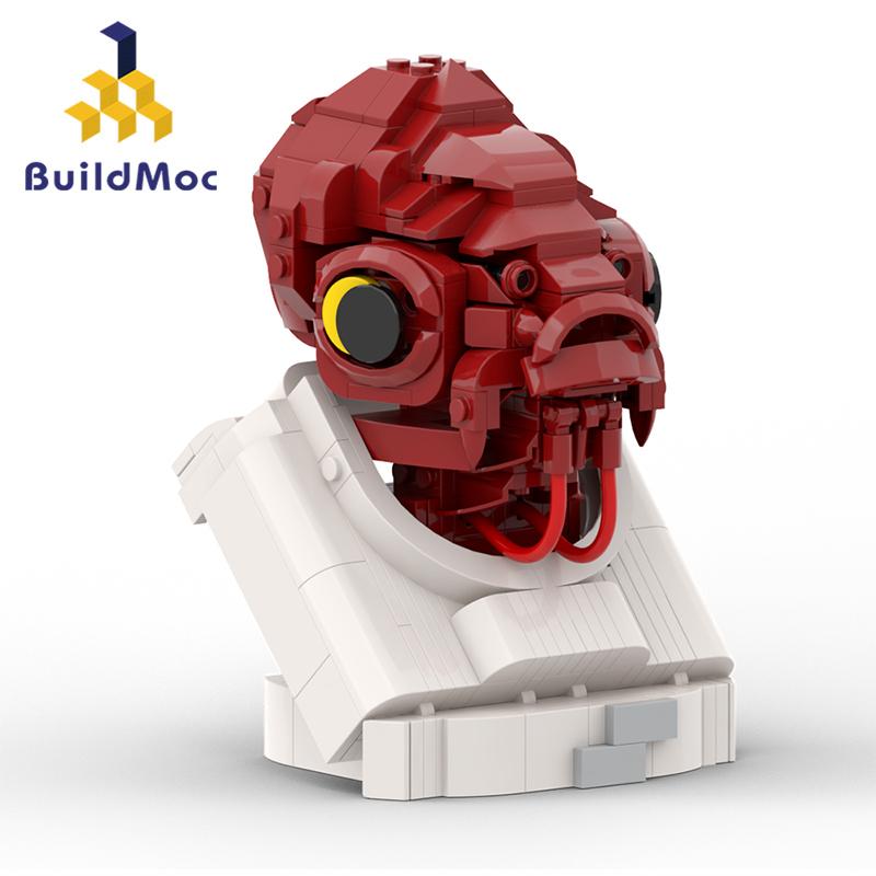 Buildmoc Space Wars Admiraled General Ackbareds Bust MOC Set Building Blocks Kits Toys for Children Kids Gifts Toy 325PCS Bricks