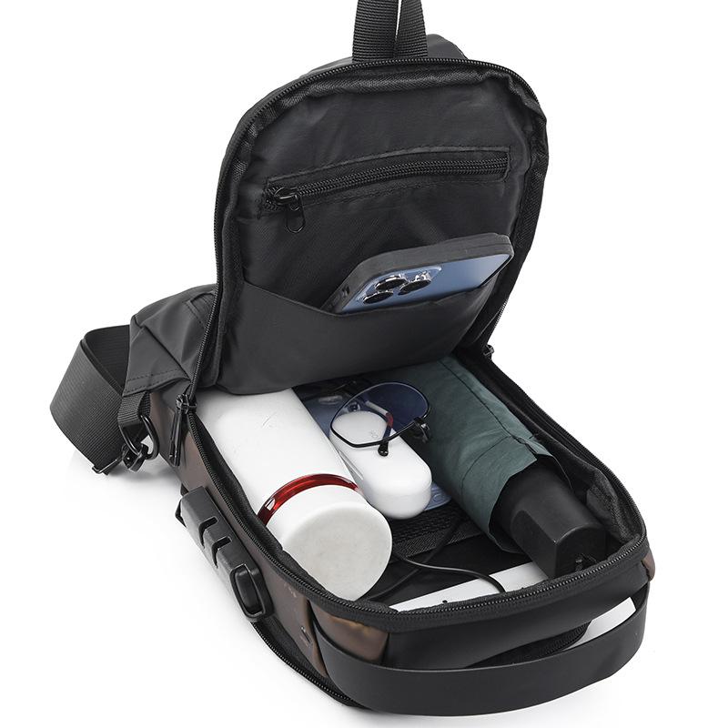 Locomotive Bag Password Anti-theft Breast Bag, Men's Shoulder Bag, Large-capacity Casual Men's Bag, Multi-functional Messenger Bag