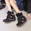 Spring and Autumn Heel Inner Height Increasing Short Boots Velcro High Top Boots Spice Girls Retro Casual Shoes Women