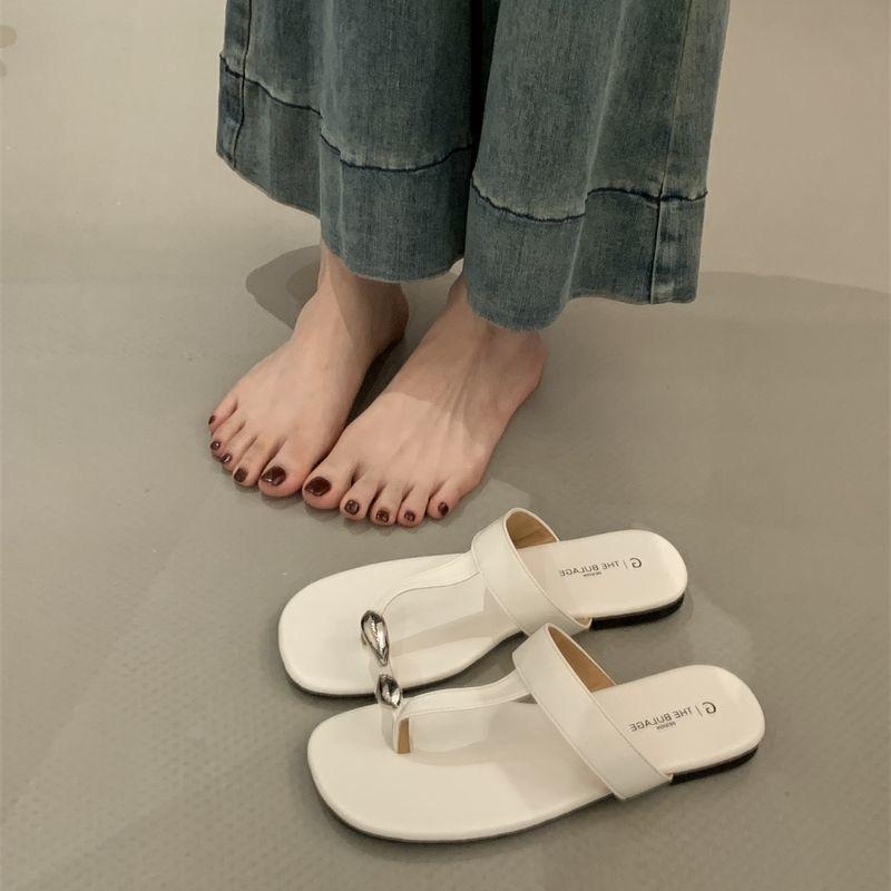 Women s sandals slippers summer outside wear travel vacation set toe beach sandals flat non-slip shoes 35 бежевый 4130₽