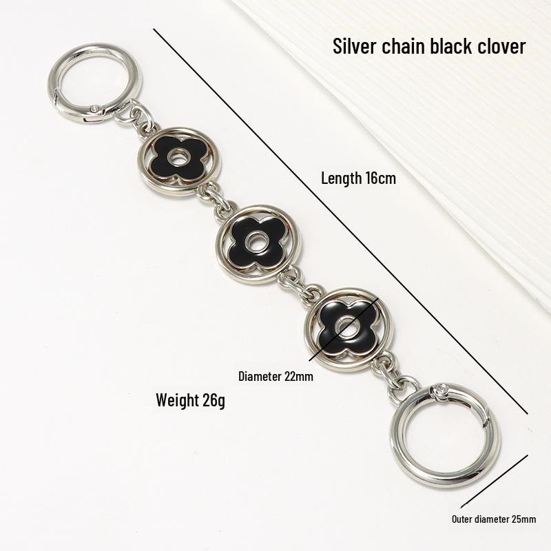 Abnehmbarer Glücksklee Taschenkettenriemen - Vielseitiges dekoratives Metallaccessoire für Crossbody und Rucksack