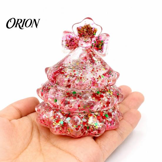 Soft Tree Squeeze Toys Christmas Stress Relief Toy, Slow Rebound Xmas Handheld Decompression Tools Clear Sensory Fidget Toy with Glitter for