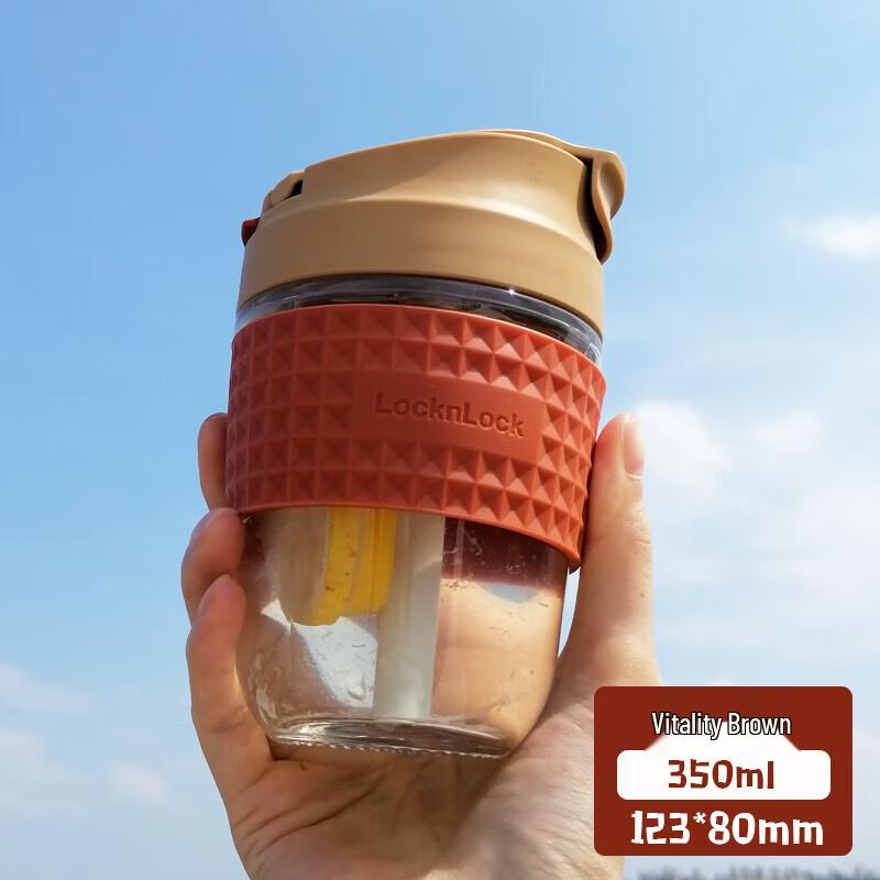 

LOCK&LOCK BoBo Portable Glass Water Bottle with Straw