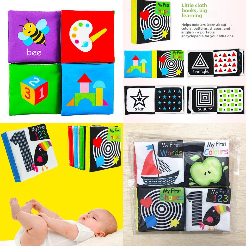 Baby Black And White Sensory Cloth Book With Tactile Pages For Early Learning