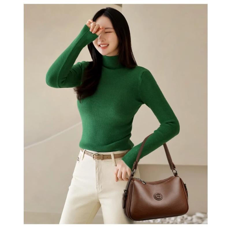 Fashionable Women's Shoulder Bag, Soft PU Leather Crossbody Bag, Solid Color Handbag, Suitable for Daily Use, Shopping, Commuting
