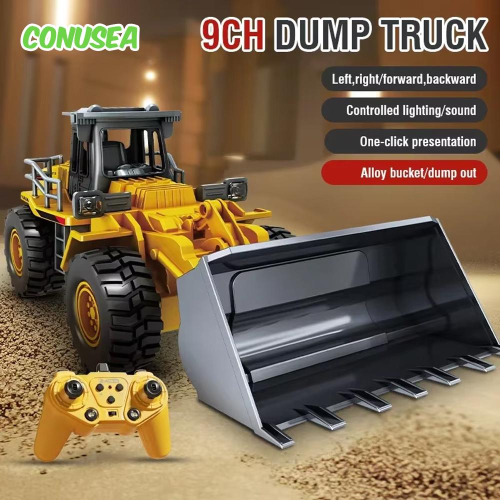 Rc Excavator Remote Control Truck  Dump Tractor Car 9Ch Alloy Engineering Vehicle Children's Toys for Boys kids Birthday Gifts