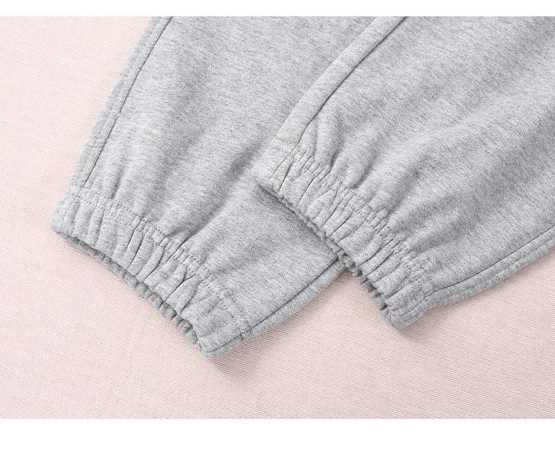 Women's Dark Gray Casual Sweatpants - Plus Size, Pure Cotton, Spring & Autumn 2025 Collection