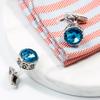Men's cufflinks cross-border hot-selling fashion creative exquisite crystal blue green shirt accessories 1 pair wholesale